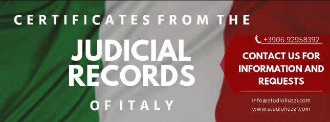 Italian criminal records certificate. Contact our law firm to obtain them quickly.